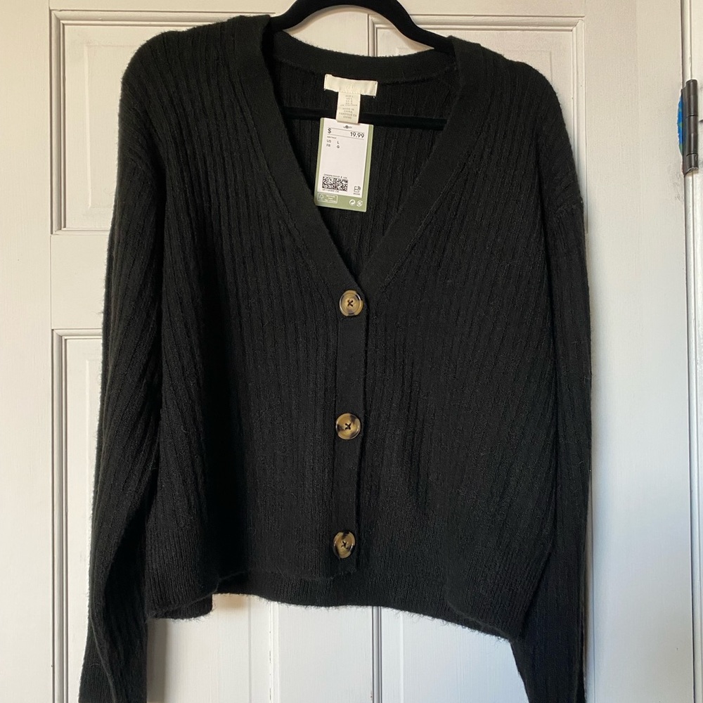 Brand new with tags! V-neck cardigan sweater with three buttons.